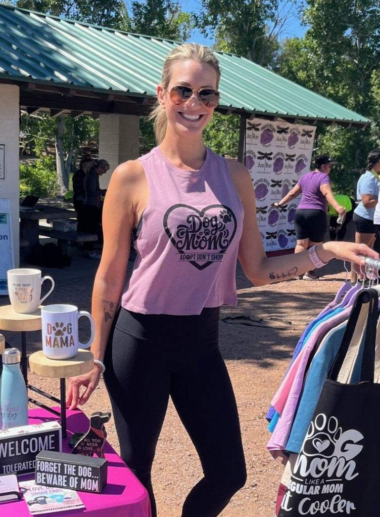 Dog Mom Racerback Cropped Tank