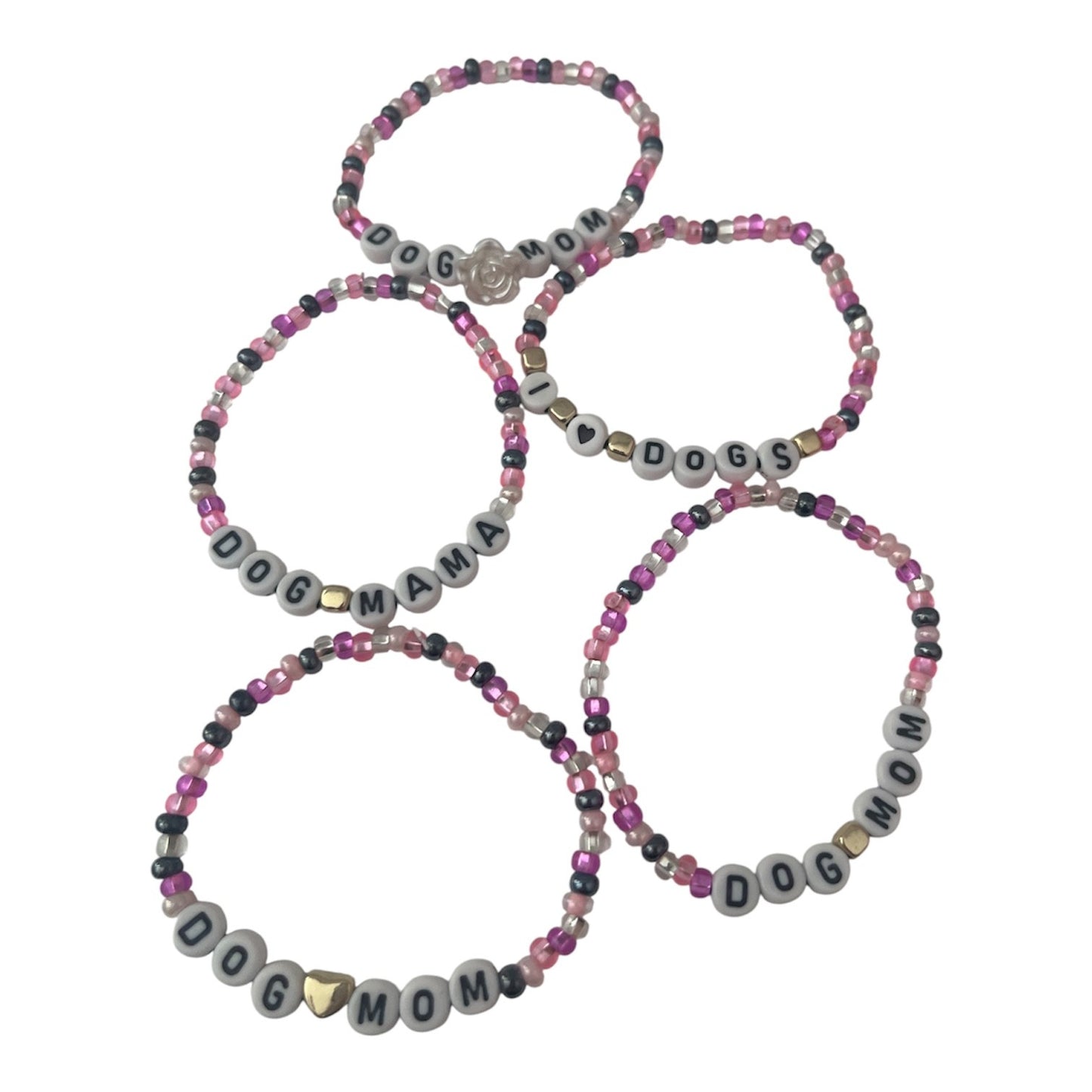 Pink or Blue Beaded Bracelets With Various Sayings