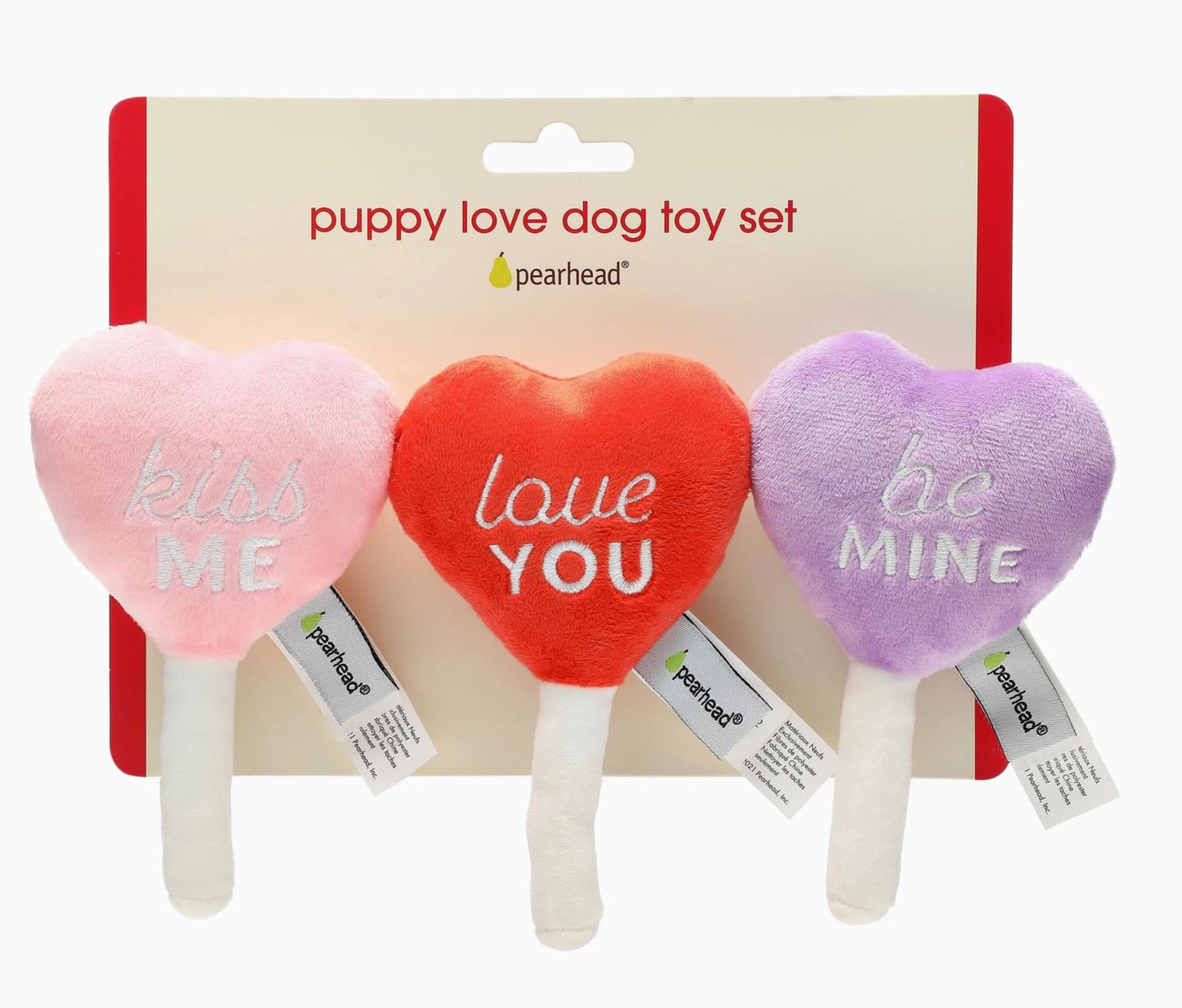 Conversation Hearts Valentine's Day Dog Toys - Set of 3