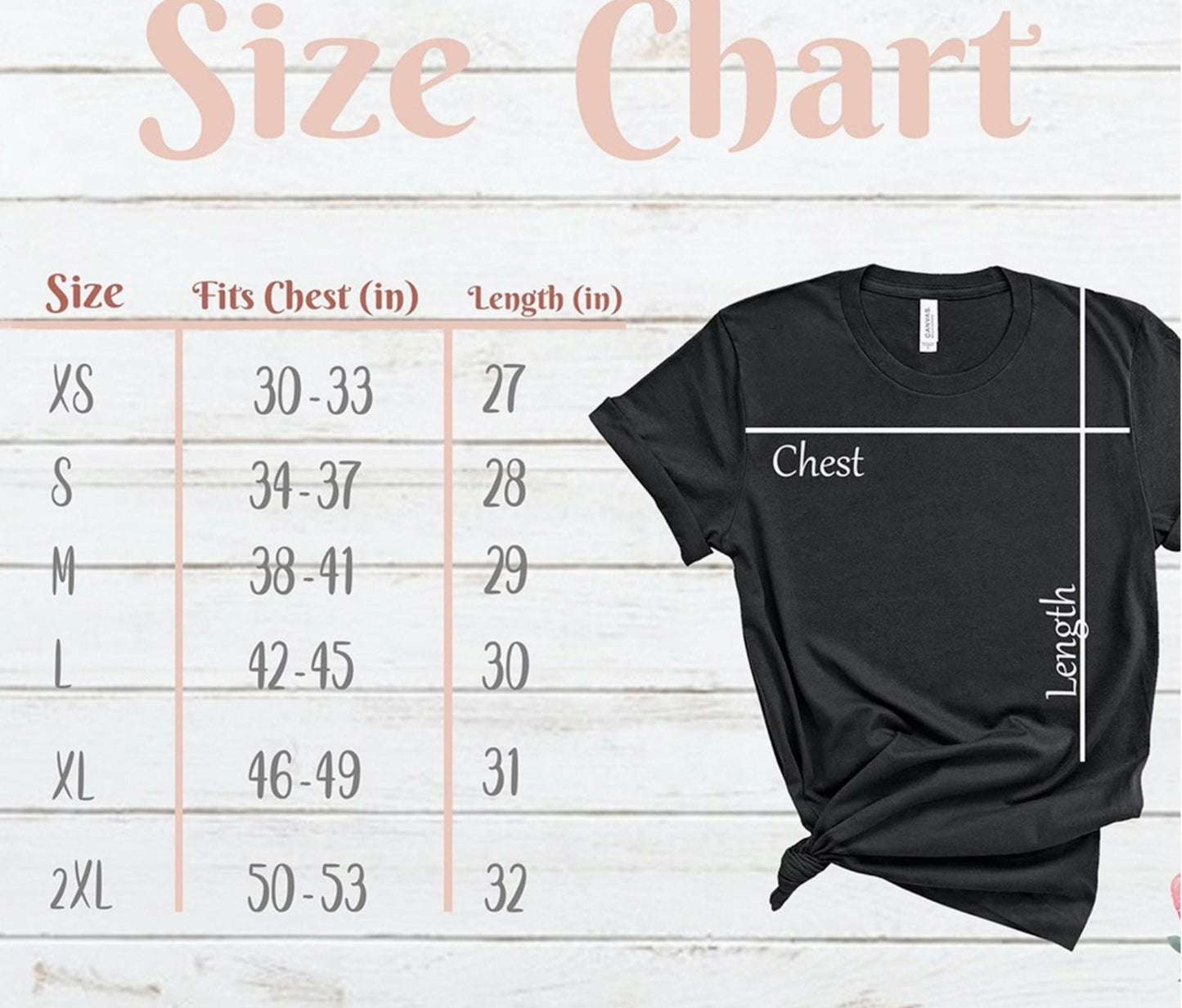 T-Shirt size guide