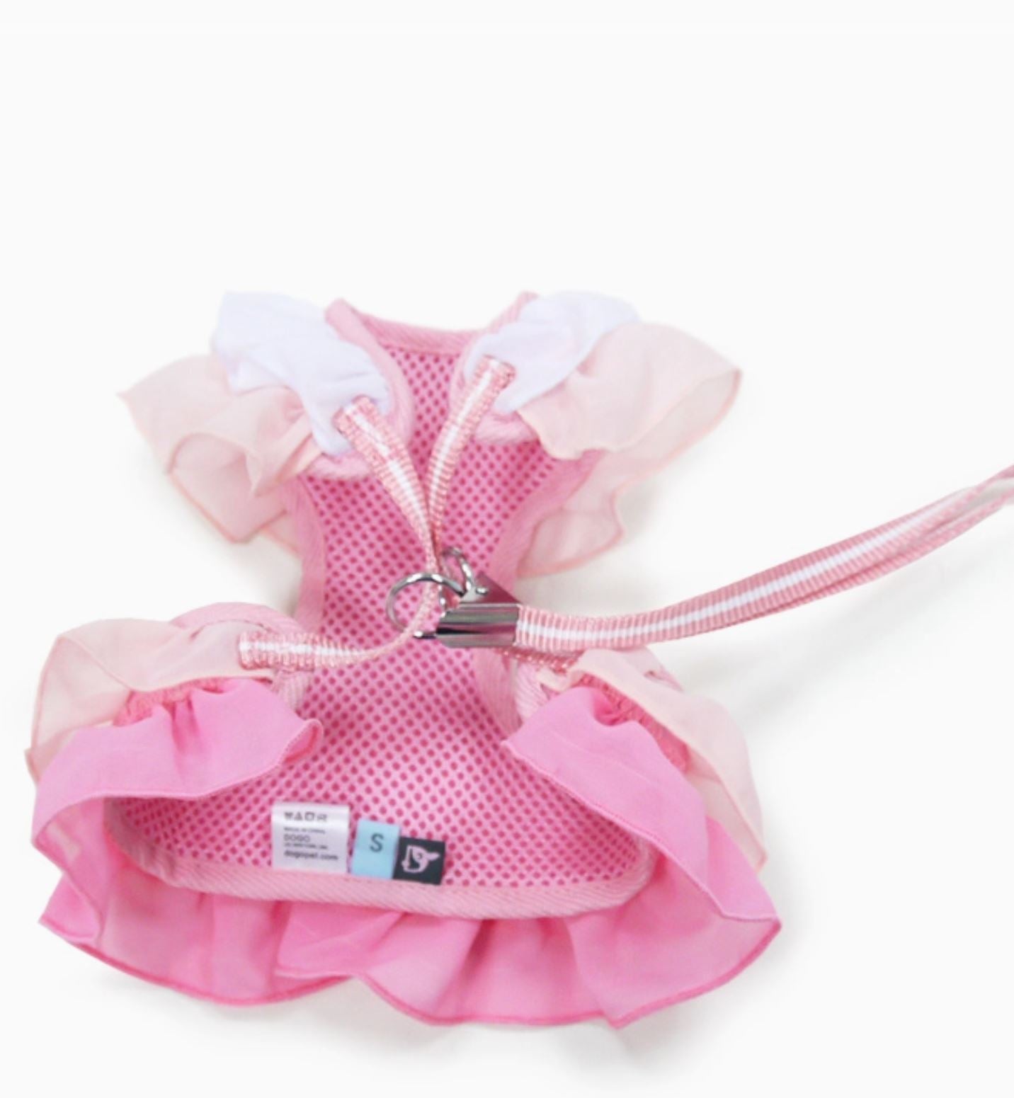 Pink Ruffle Dress With Harness And Leash
