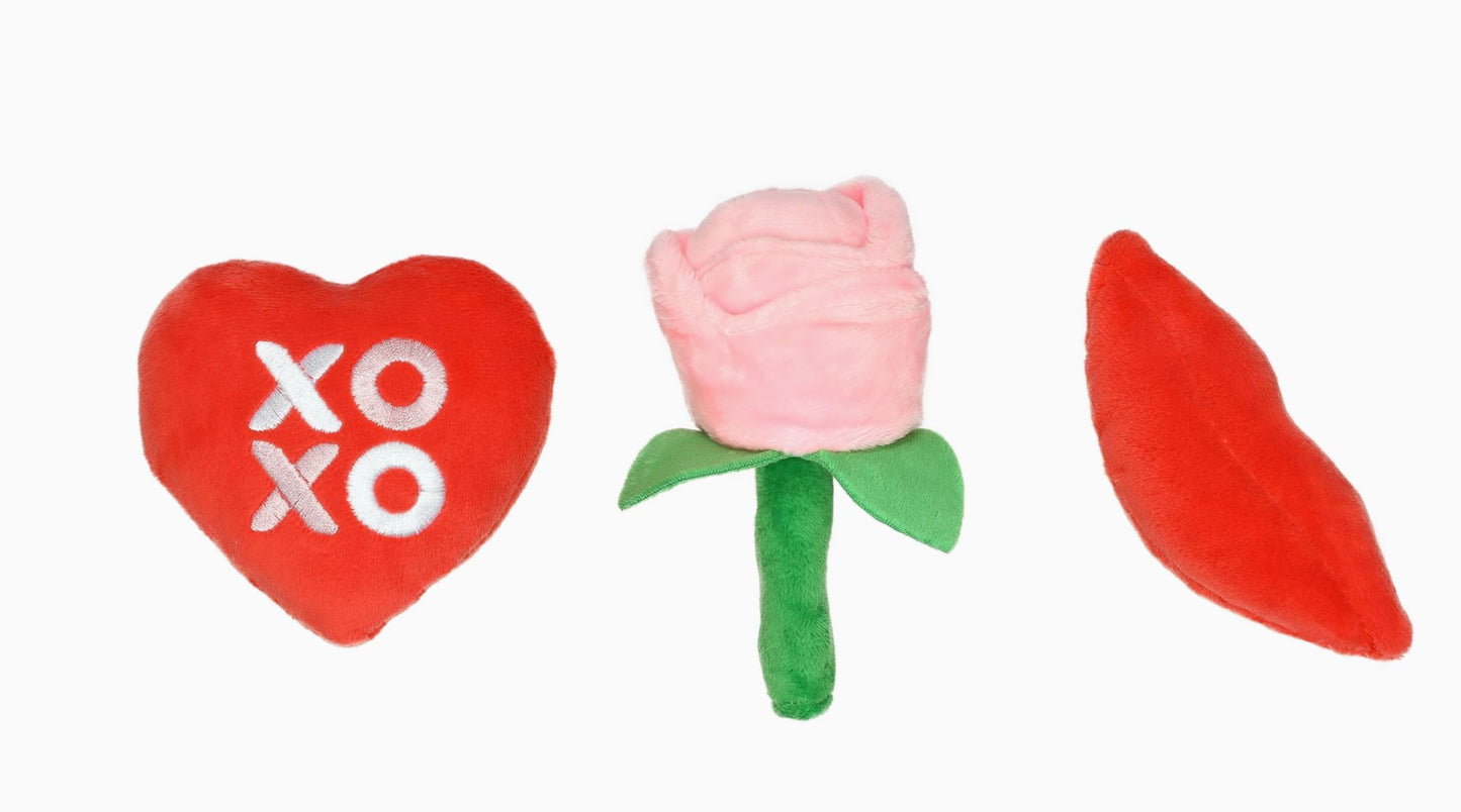 Xoxo Dog Toys, Valentine's Day - Set of 3