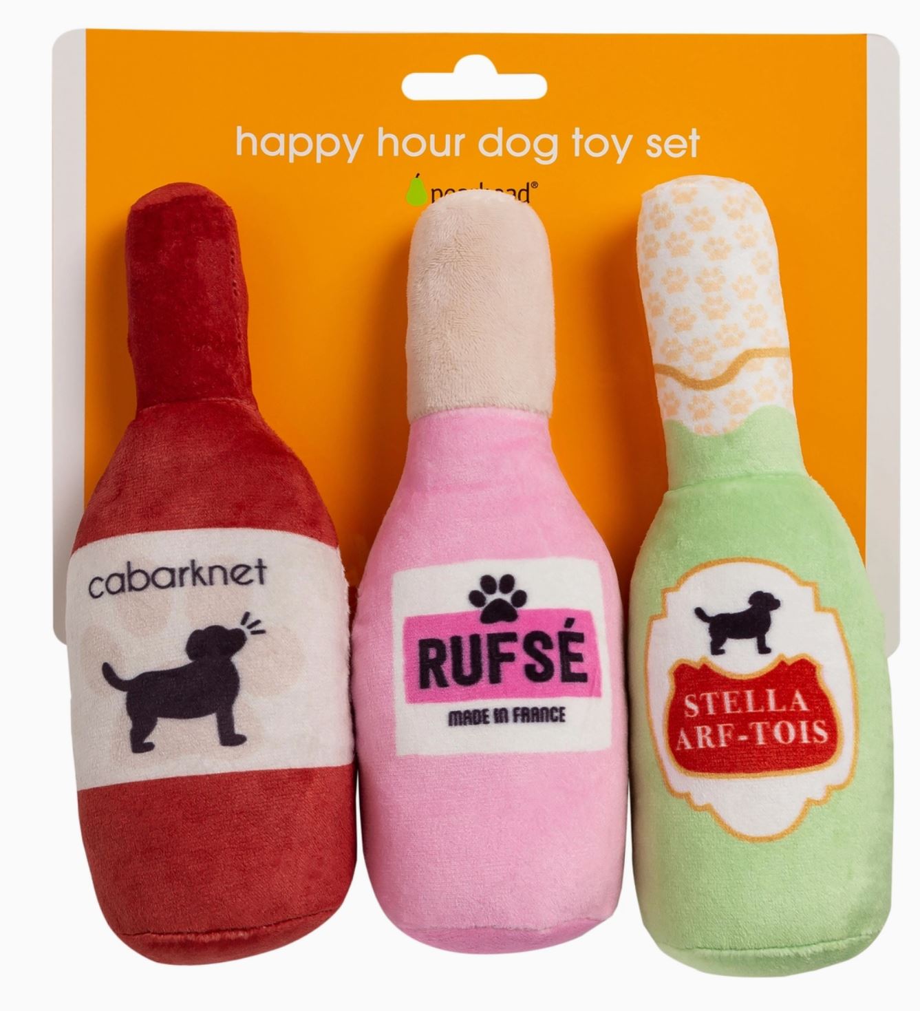 Beer, Wine & Rose Dog Toys - Set of 3 - LittleLuck Boutique