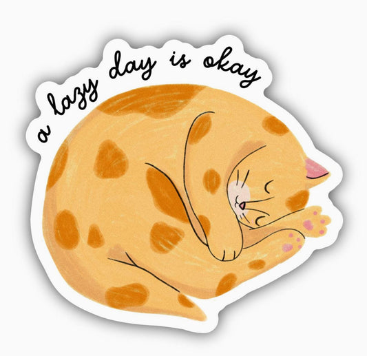 A Lazy Day Is OK Cat Sticker