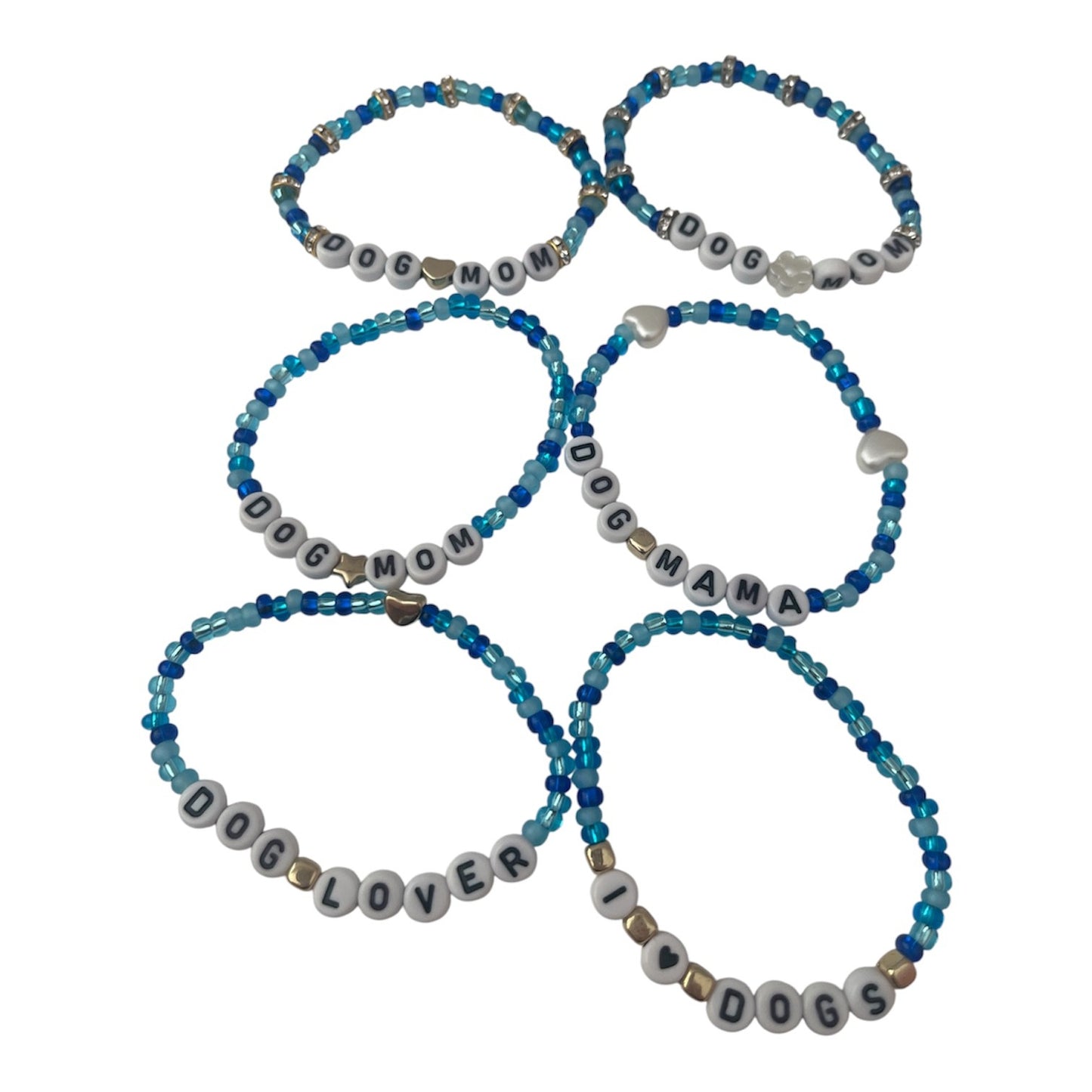 Pink or Blue Beaded Bracelets With Various Sayings