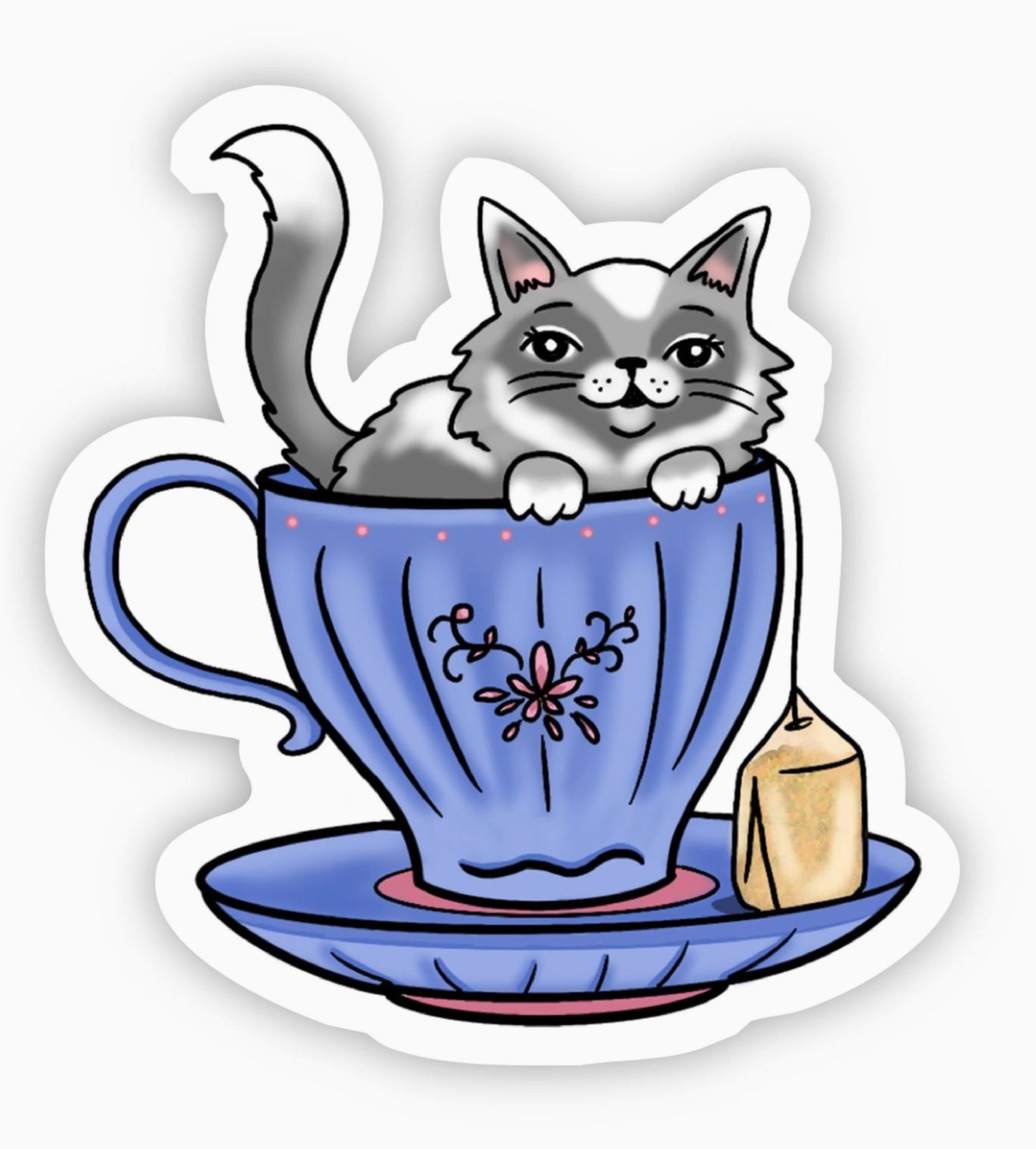 Cat Tea Sticker