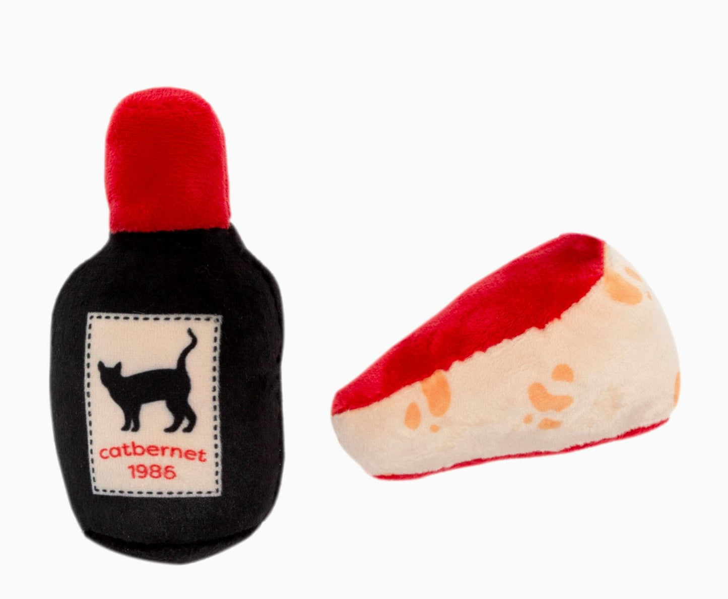 Cheese & Wine Cat Toys - Set of 2