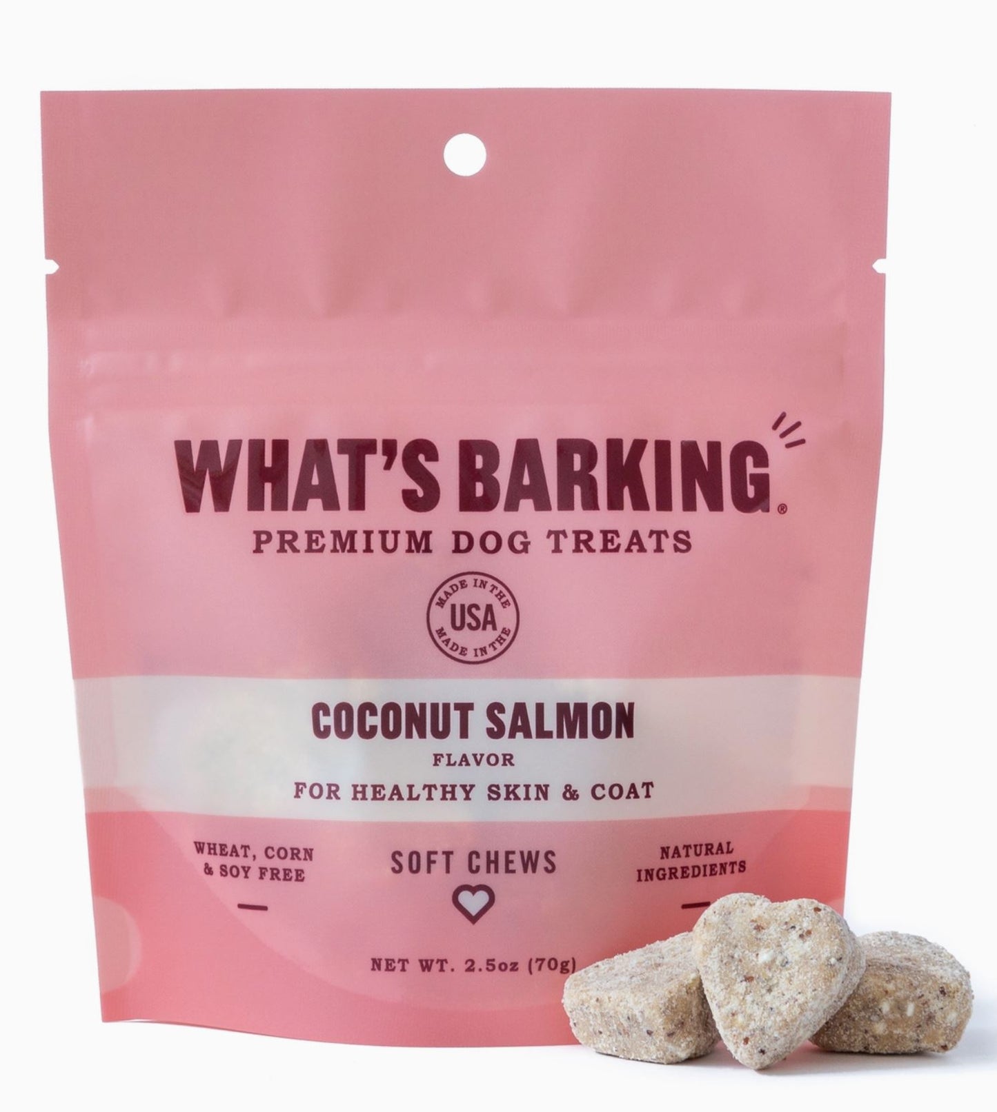 coconut salmon dog treats, healthy dog treats, made in USA