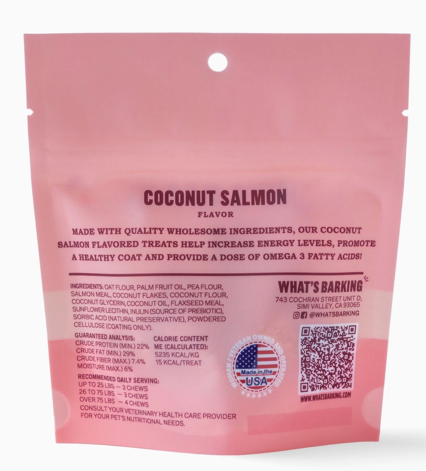 coconut salmon dog treats, healthy dog treats, made in USA