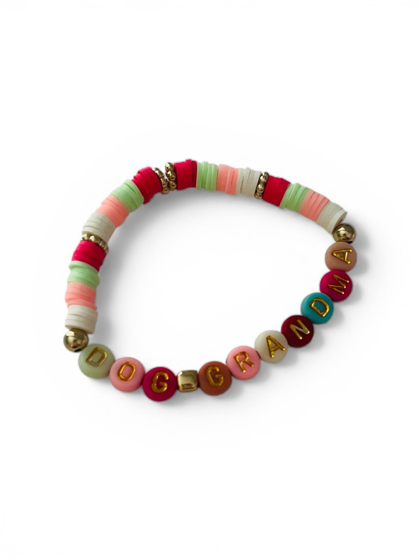 Dog Grandma Clay Beaded Bracelet