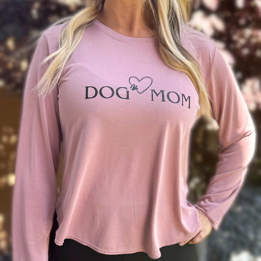 Dog Mom Workout Top - Pink