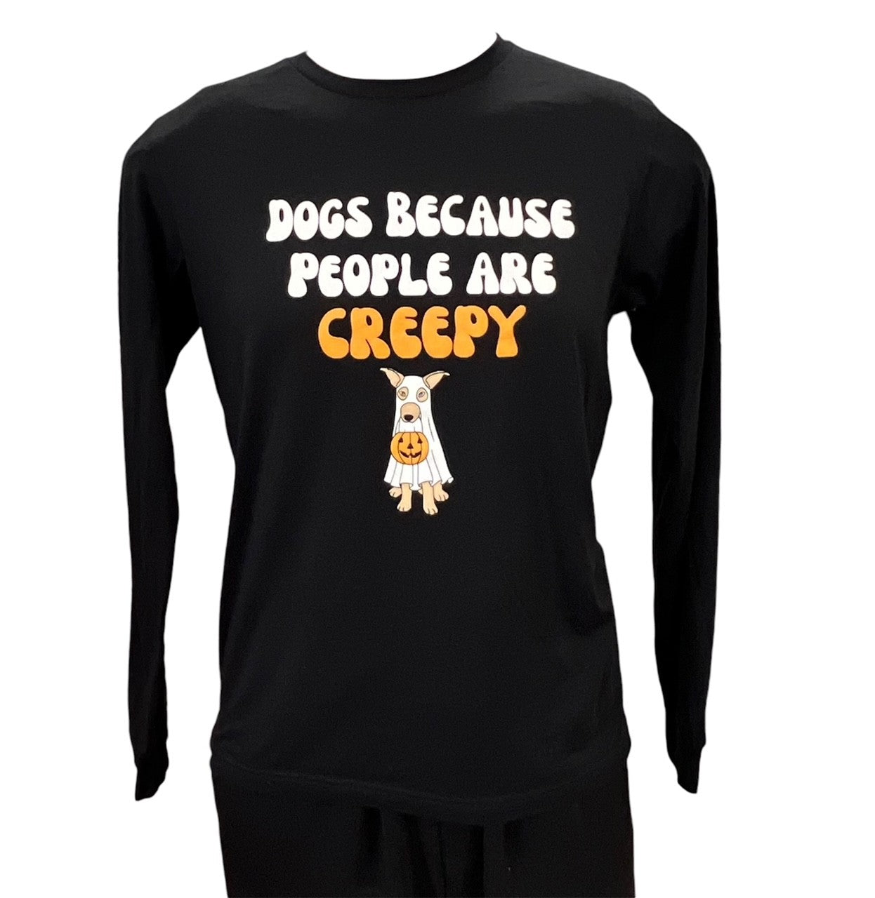 Dogs Because People Are Creepy Halloween Long Sleeve Tee