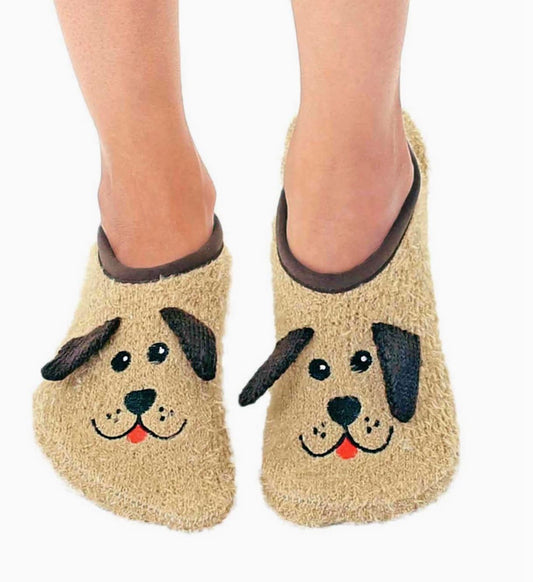 Fuzzy Dog Slipper Socks