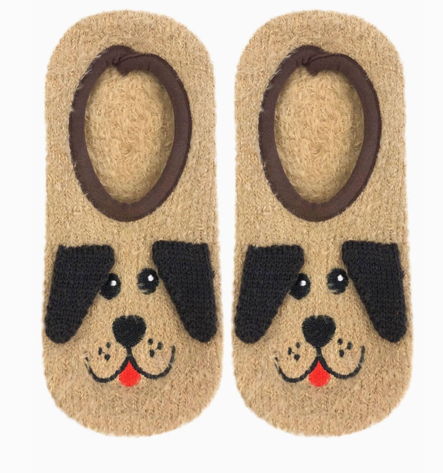 Fuzzy Dog Slipper Socks