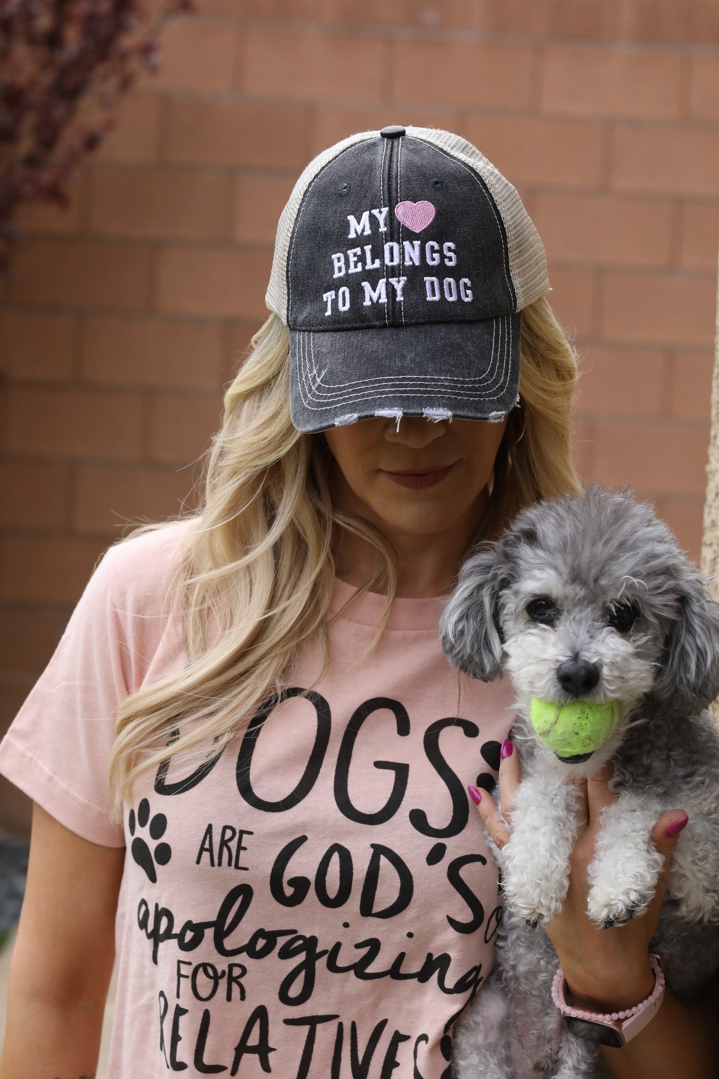 Hat for dog lovers that says, My heart belongs to my dog