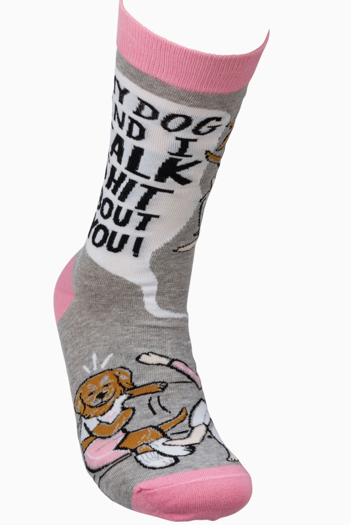 Colorful socks for dog lovers with funny saying