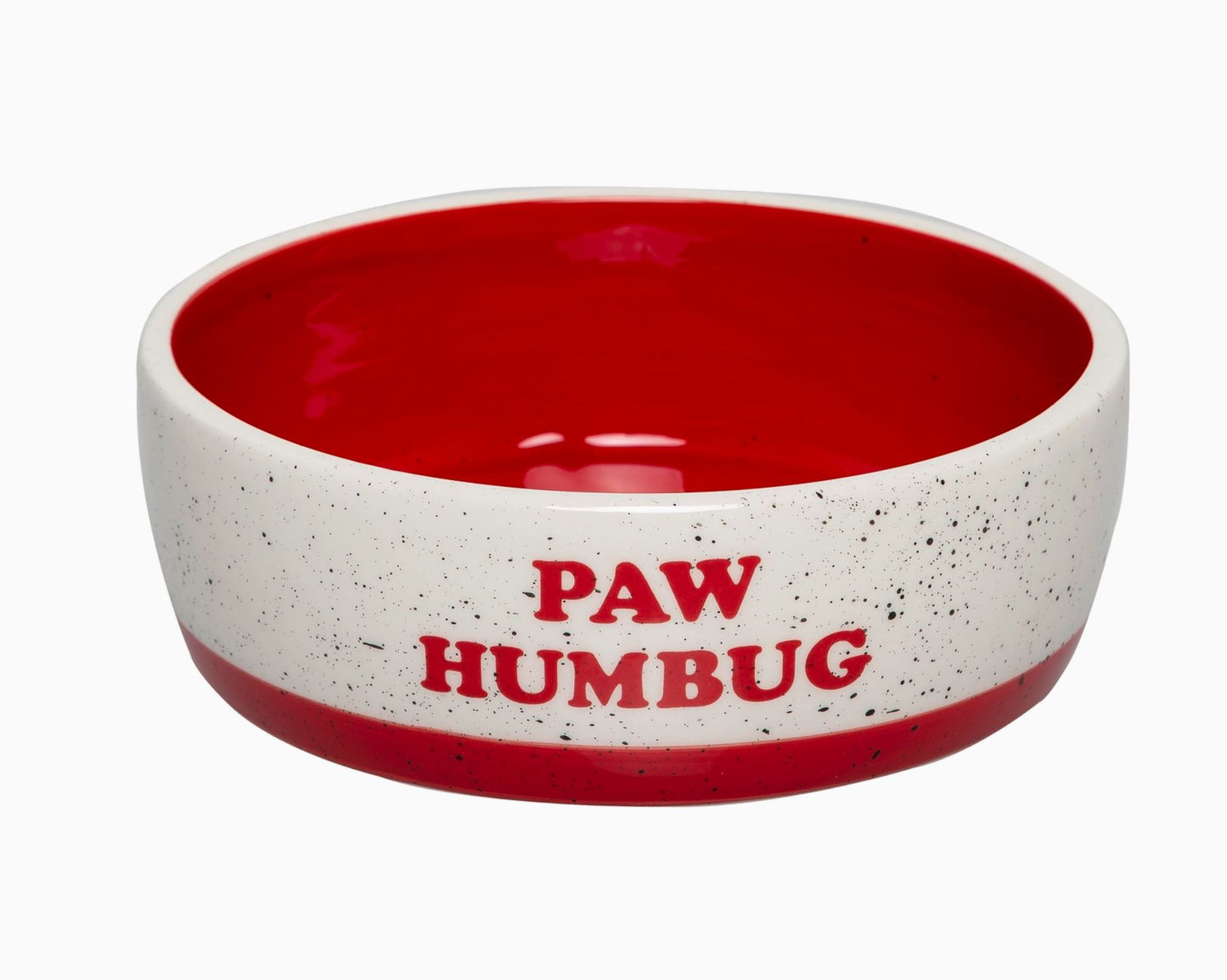 "Paw Humbug" Holiday Ceramic Dog Bowl, Medium