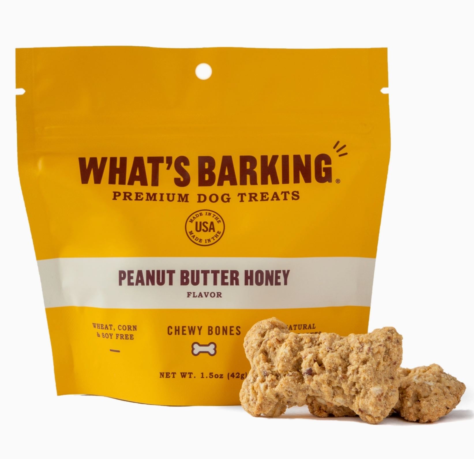 peanut butter and honey dog treats, healthy dog treats, made in USA