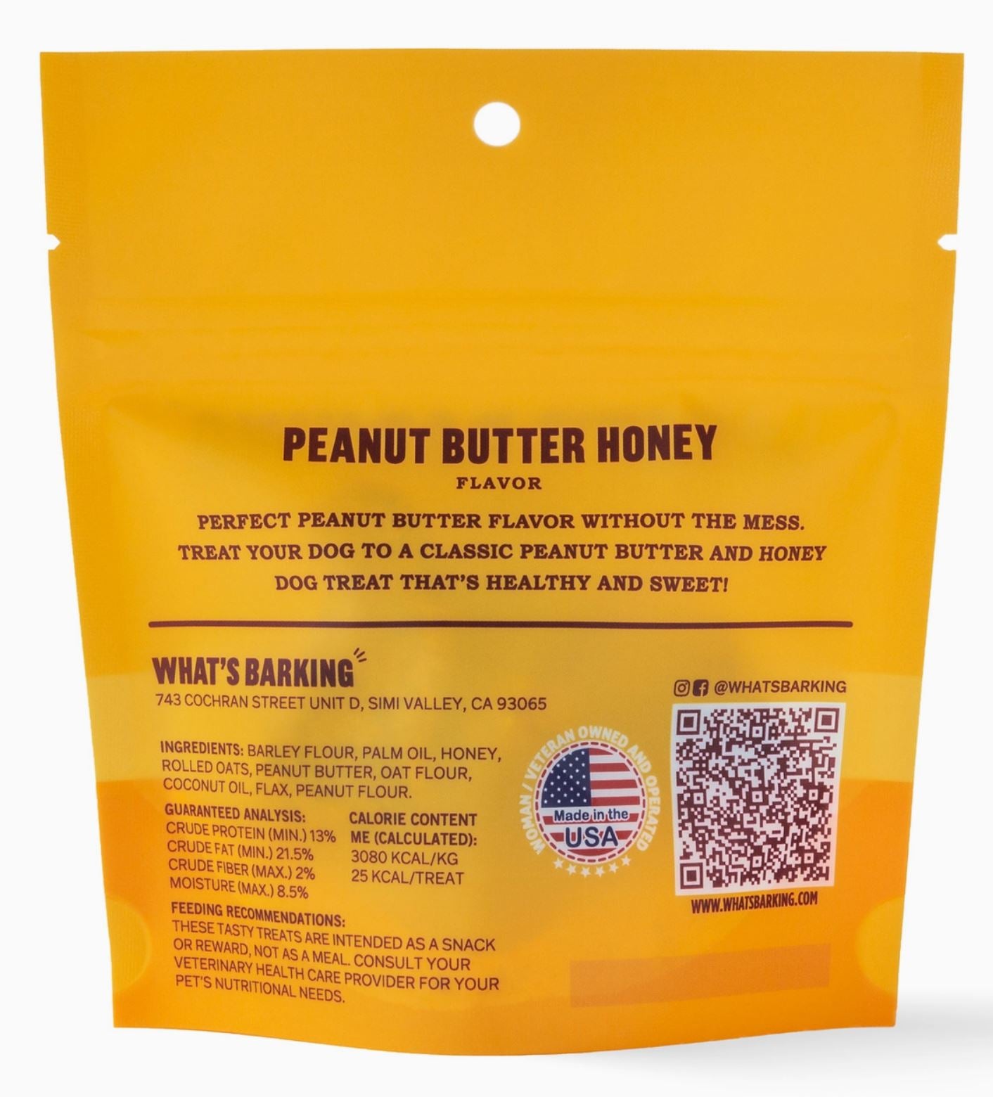 peanut butter and honey dog treats, healthy dog treats, made in USA