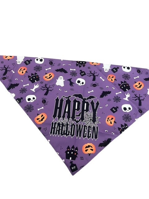 Purple Halloween Bandana - Large