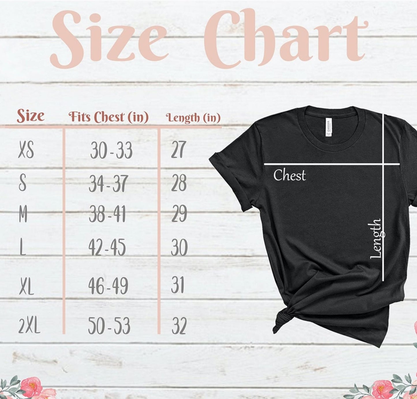 Shirt size guide