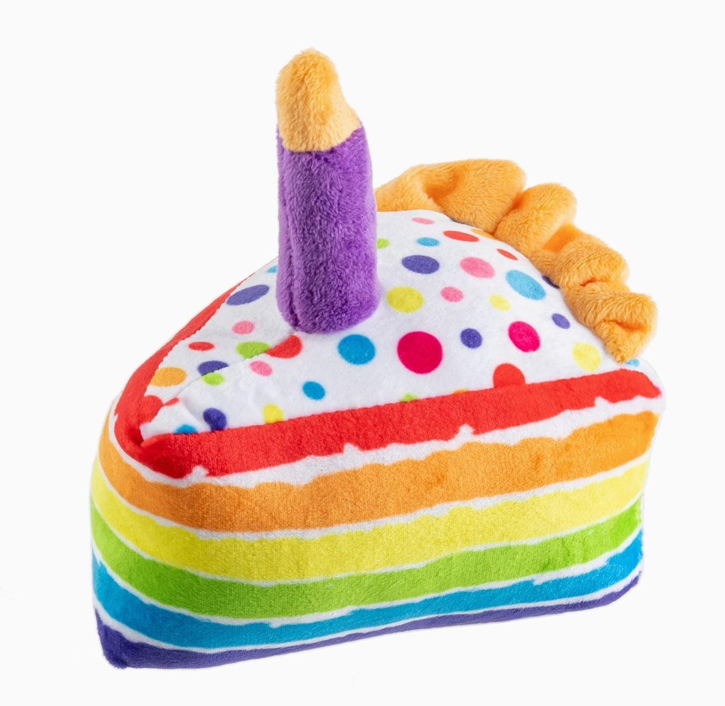 Birthday Cake Slice Squeaker Dog Toy - LittleLuck Boutique