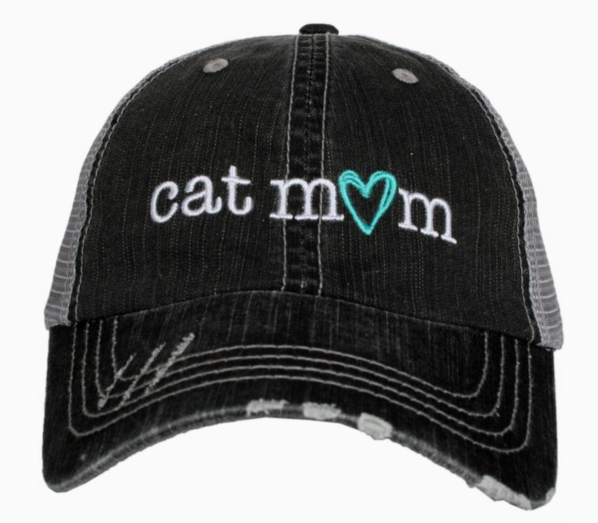 Cat Mom Hat, Cat Mom Gifts  Adjustable Size Baseball Cap Black Embroidered Women main image 2