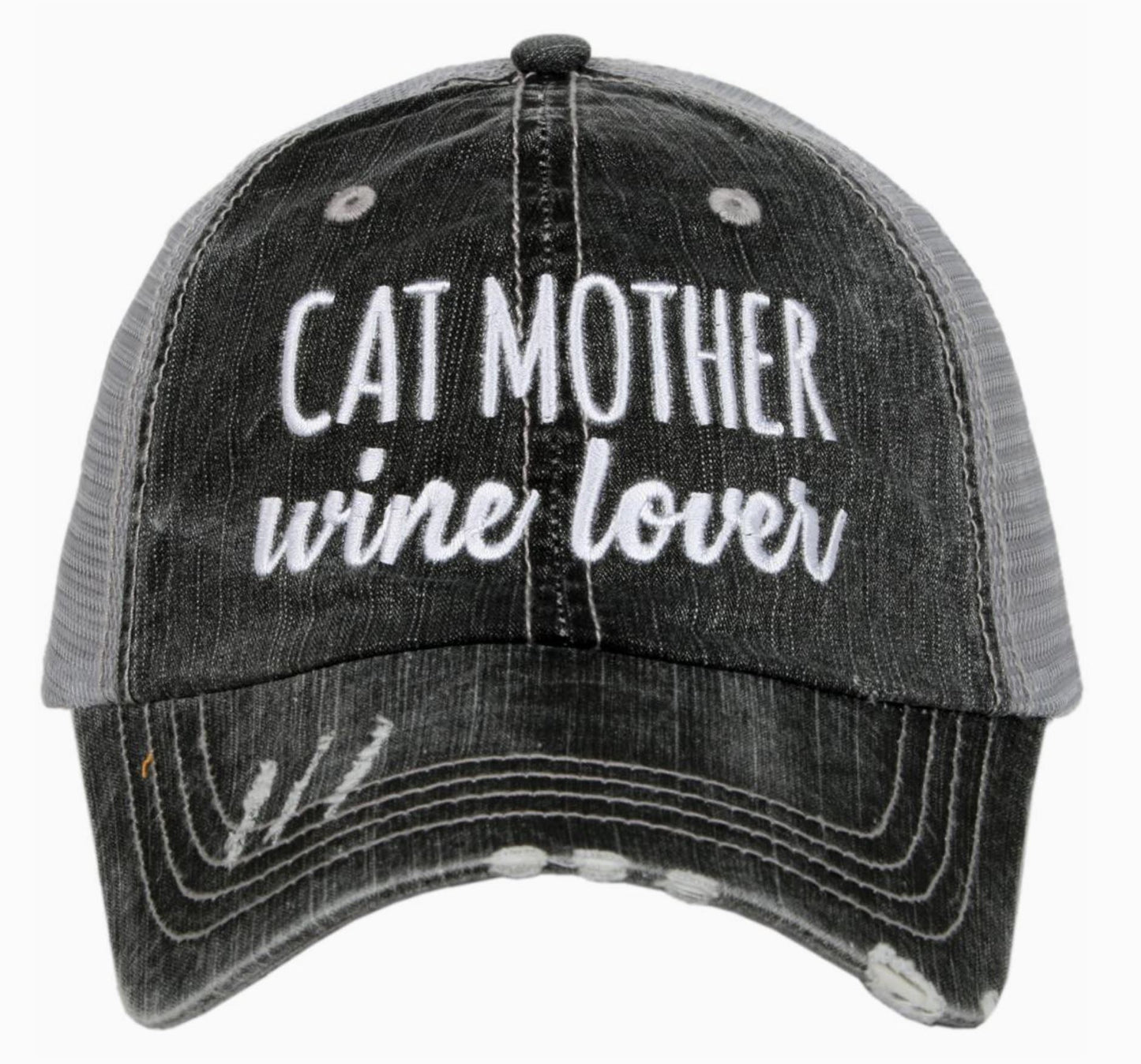 Cat Mother Wine Lover Trucker Hat - LittleLuck Boutique