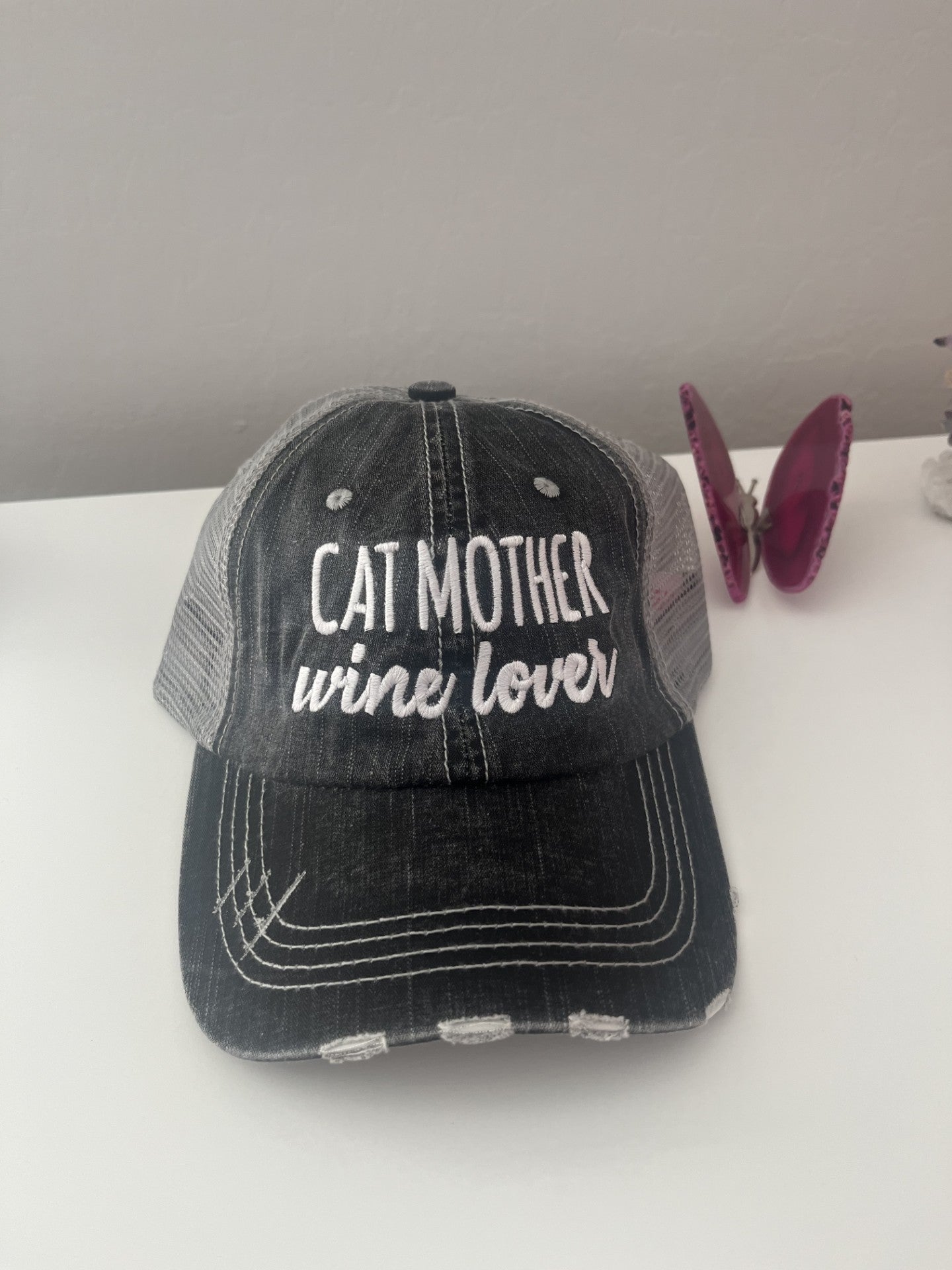 Cat Mother Wine Lover Trucker Hat - LittleLuck Boutique