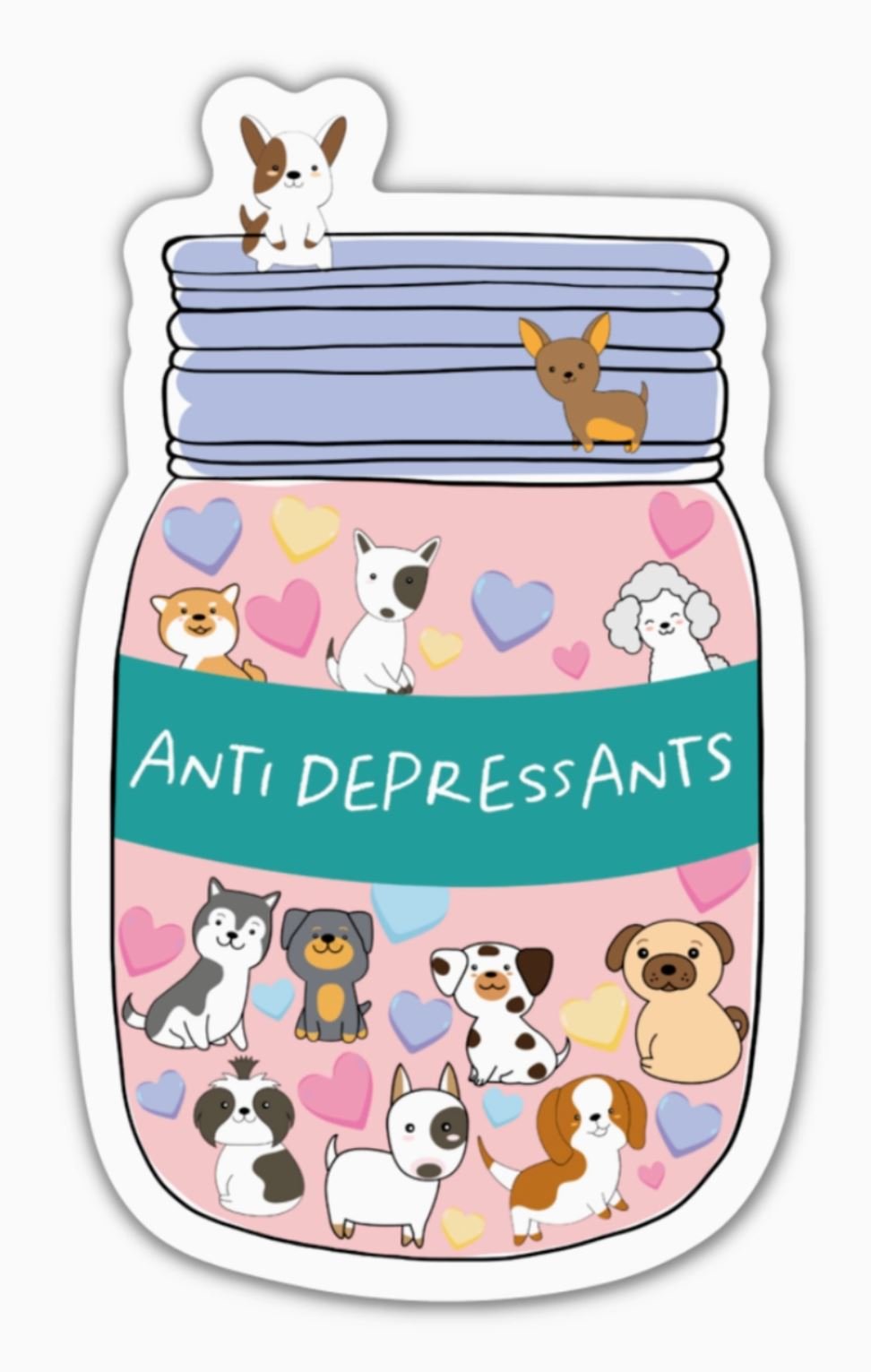 Dog Anti Depressants Vinyl Sticker - LittleLuck Boutique