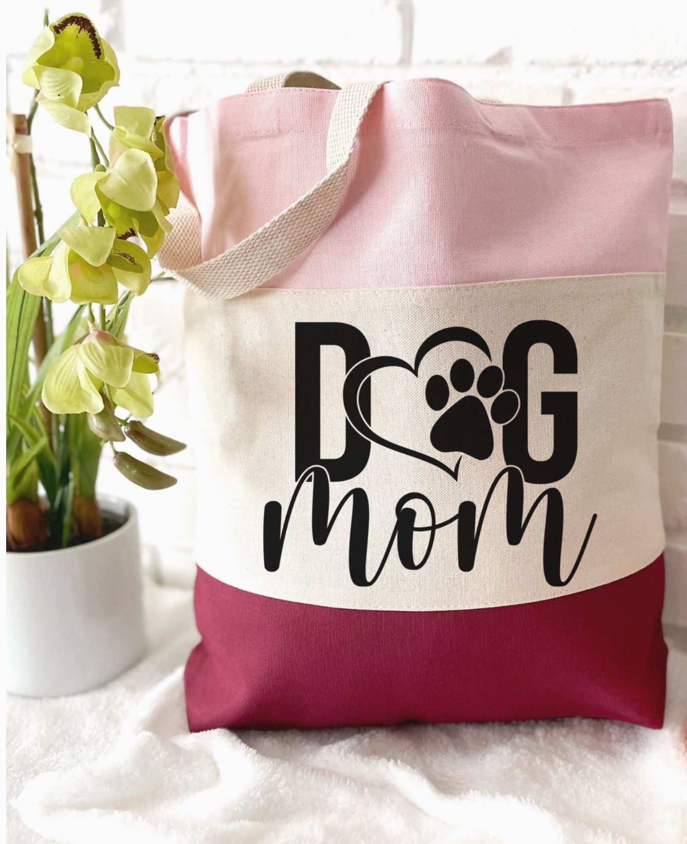 Dog Mom Canvas Tote Bag - LittleLuck Boutique