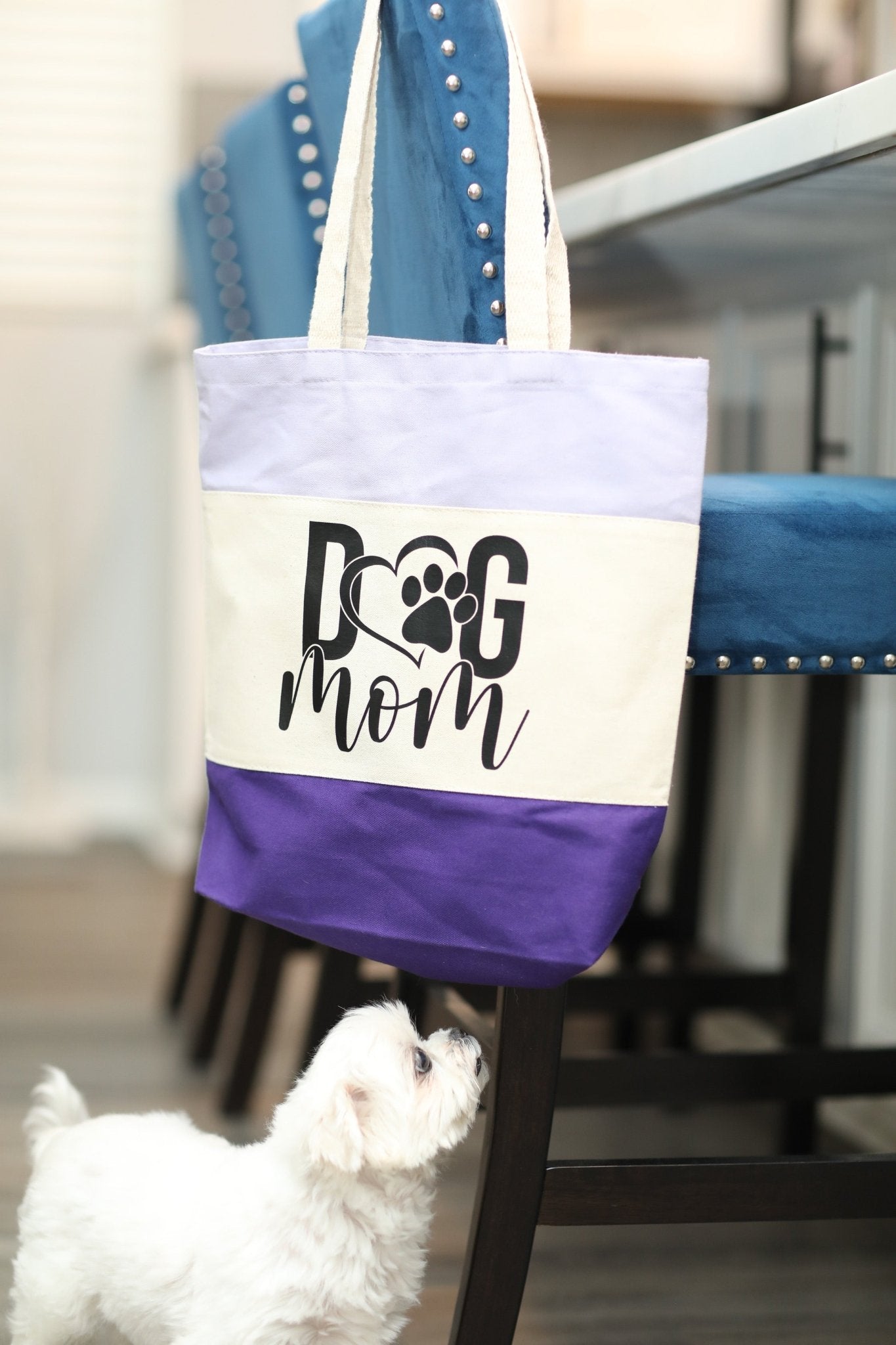 Dog Mom Canvas Tote Bag - LittleLuck Boutique