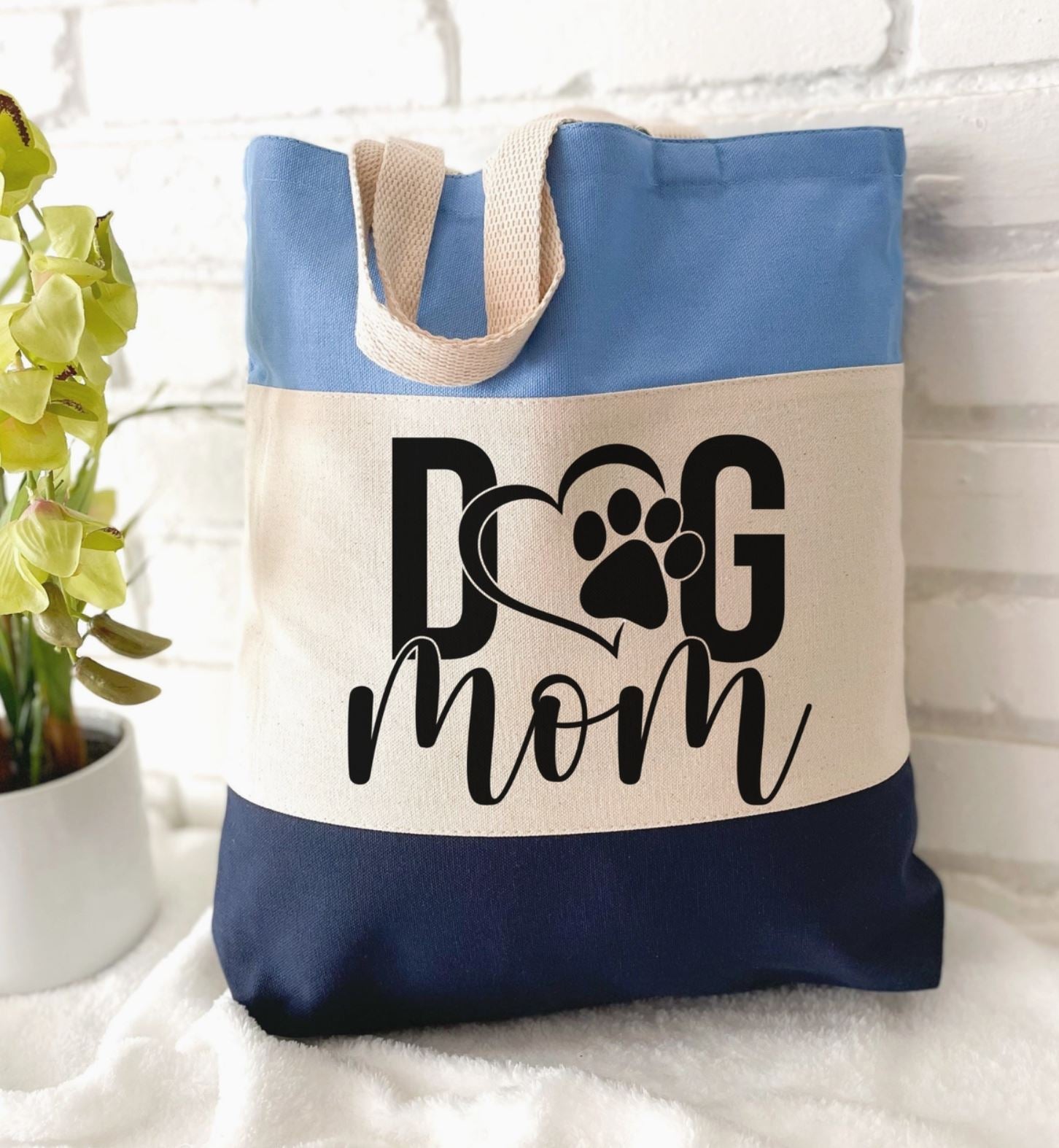 Dog Mom Canvas Tote Bag - LittleLuck Boutique