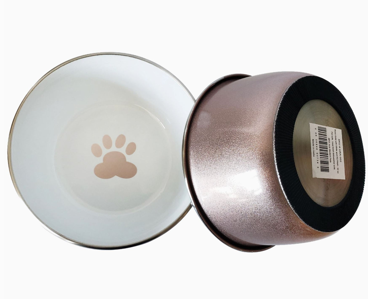 Eco - Friendly Dog Bowl with Paw Print - Rose Gold - LittleLuck Boutique