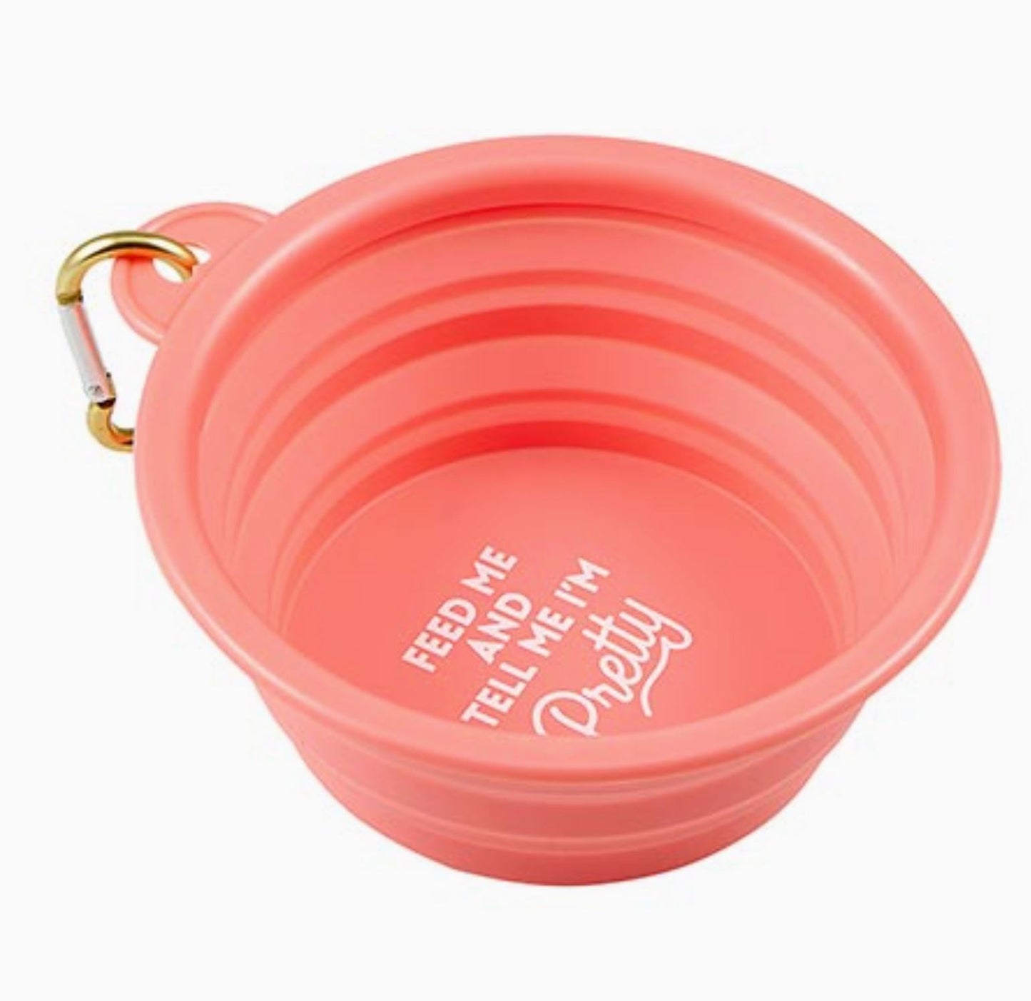 Feed Me And Tell Me I'm Pretty Collapsible Water Bowl - Small - LittleLuck Boutique