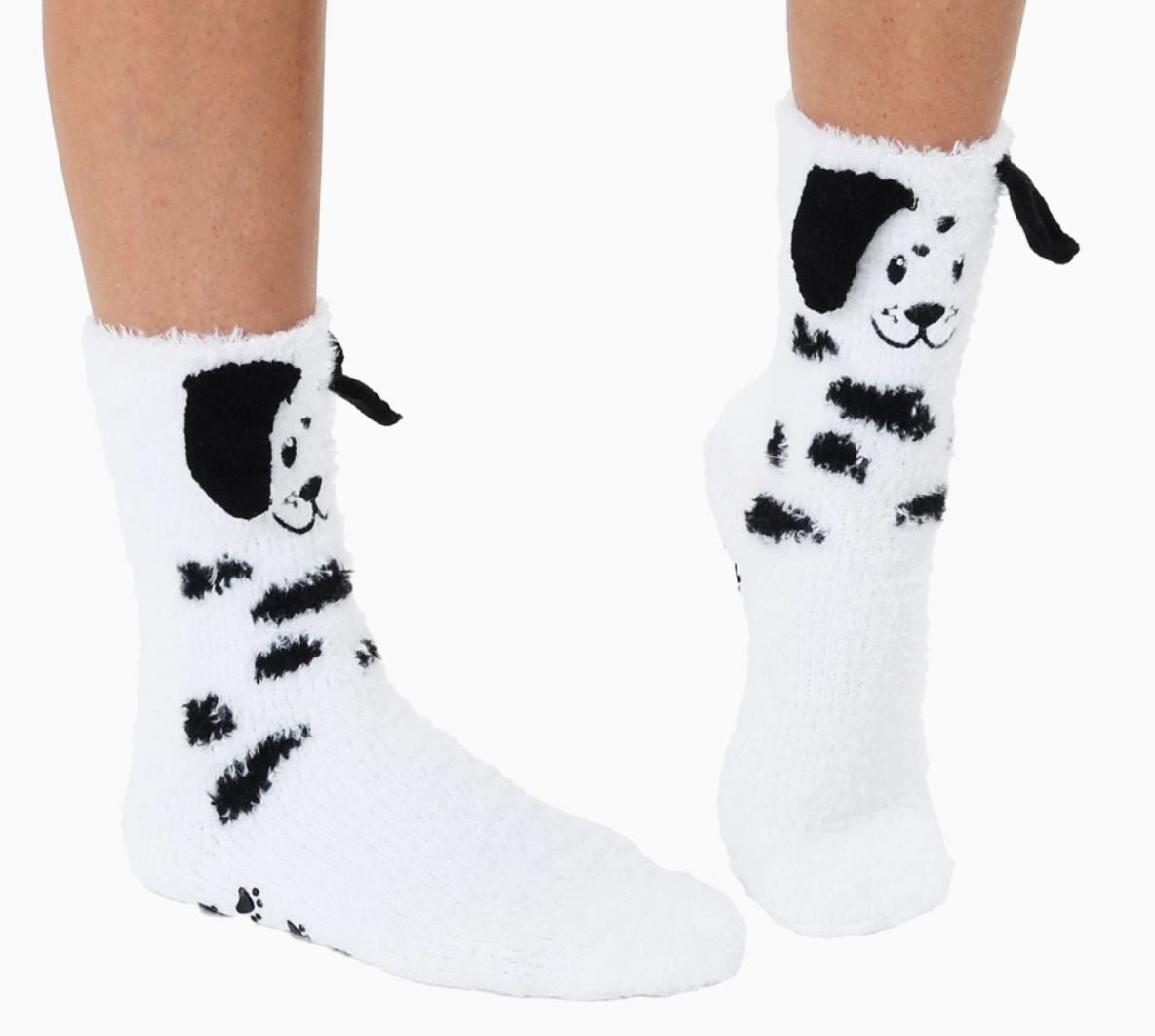 Fuzzy Dalmatian Dog Socks - LittleLuck Boutique