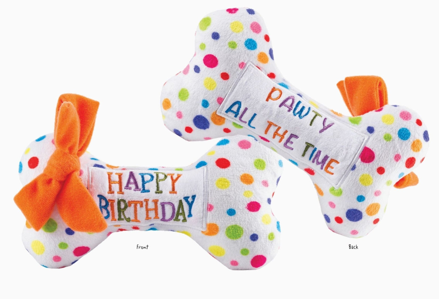 Happy Birthday Bone Squeaker Dog Toy - Small - LittleLuck Boutique