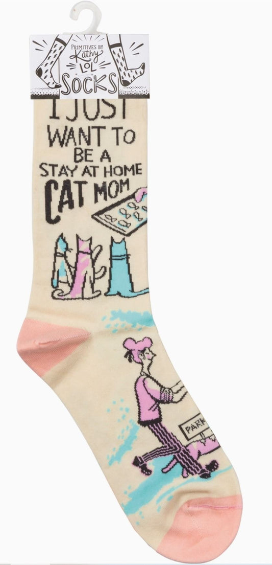 I Just Want To Be A Stay At Home Cat Mom Socks - LittleLuck Boutique