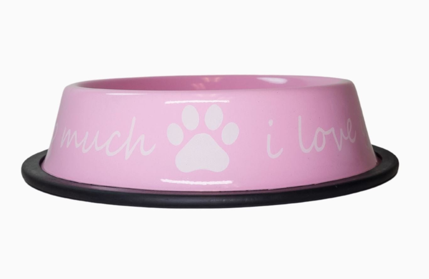 I Love You So Much Stainless Steel Dog Bowl - 24oz - LittleLuck Boutique