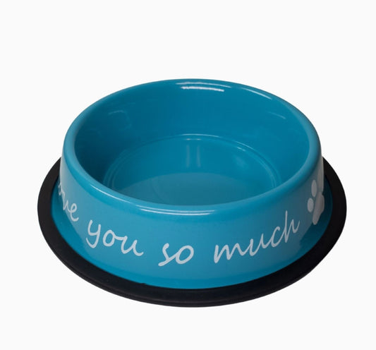 I Love You So Much Stainless Steel Dog Bowl - 24oz - LittleLuck Boutique