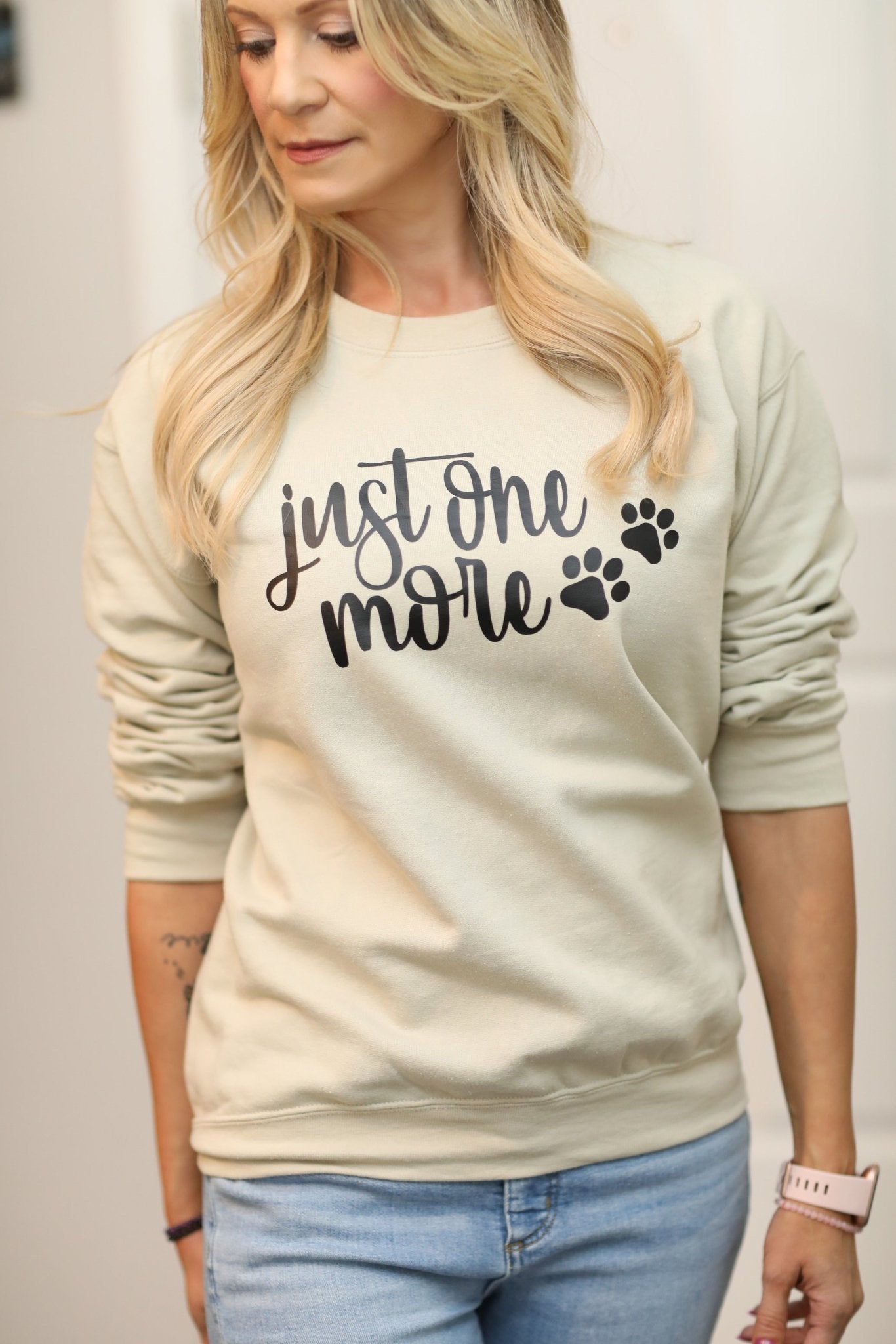 Just One More - Paw Print Pullover Sweatshirt - LittleLuck Boutique