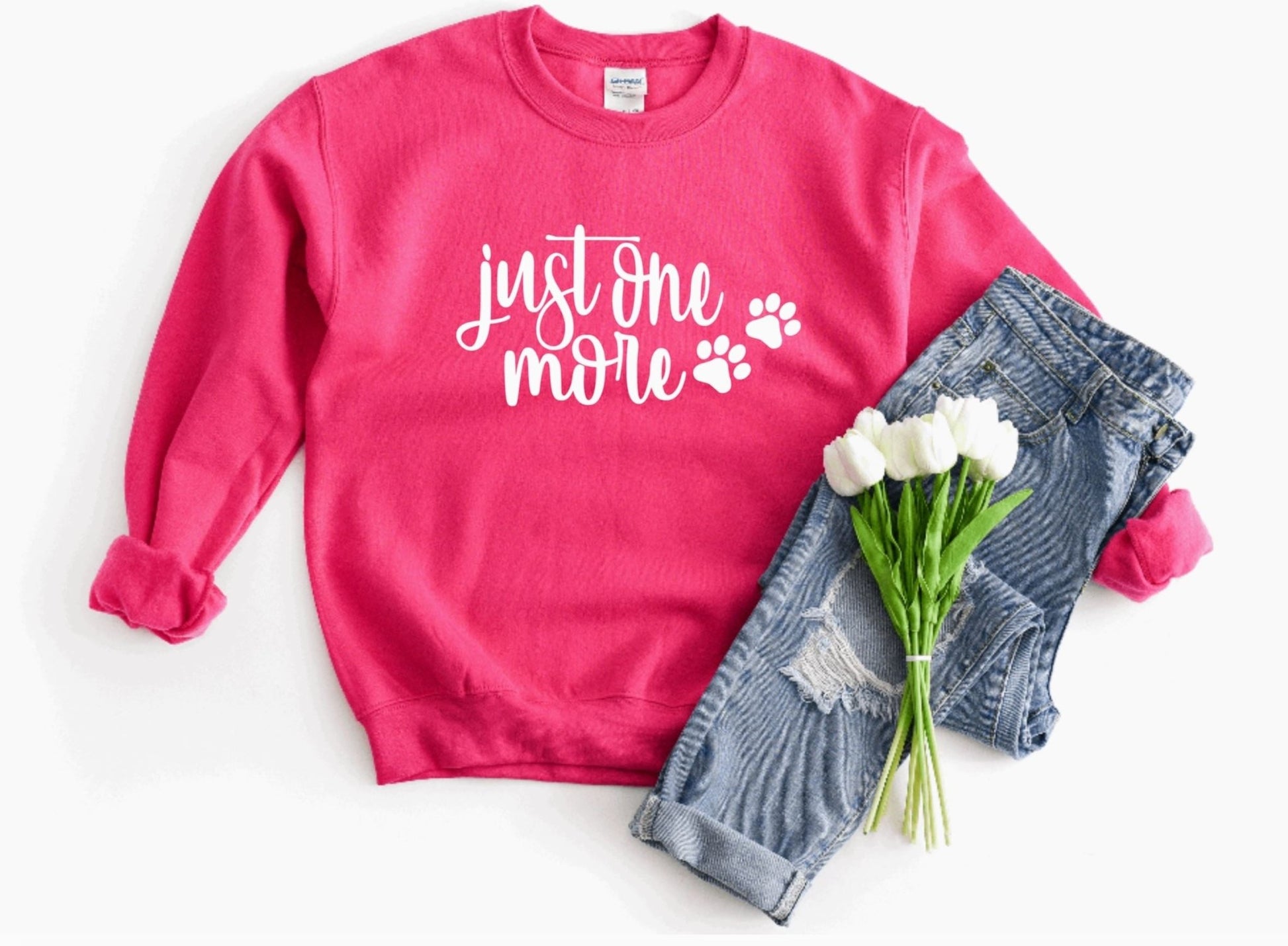 Just One More - Paw Print Pullover Sweatshirt - LittleLuck Boutique